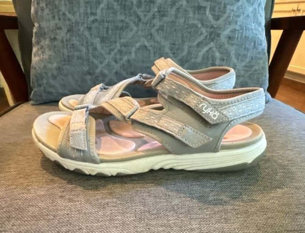 Ryka Women's Ginger Athletic Comfort Sandals Size 7M Gray/Pink